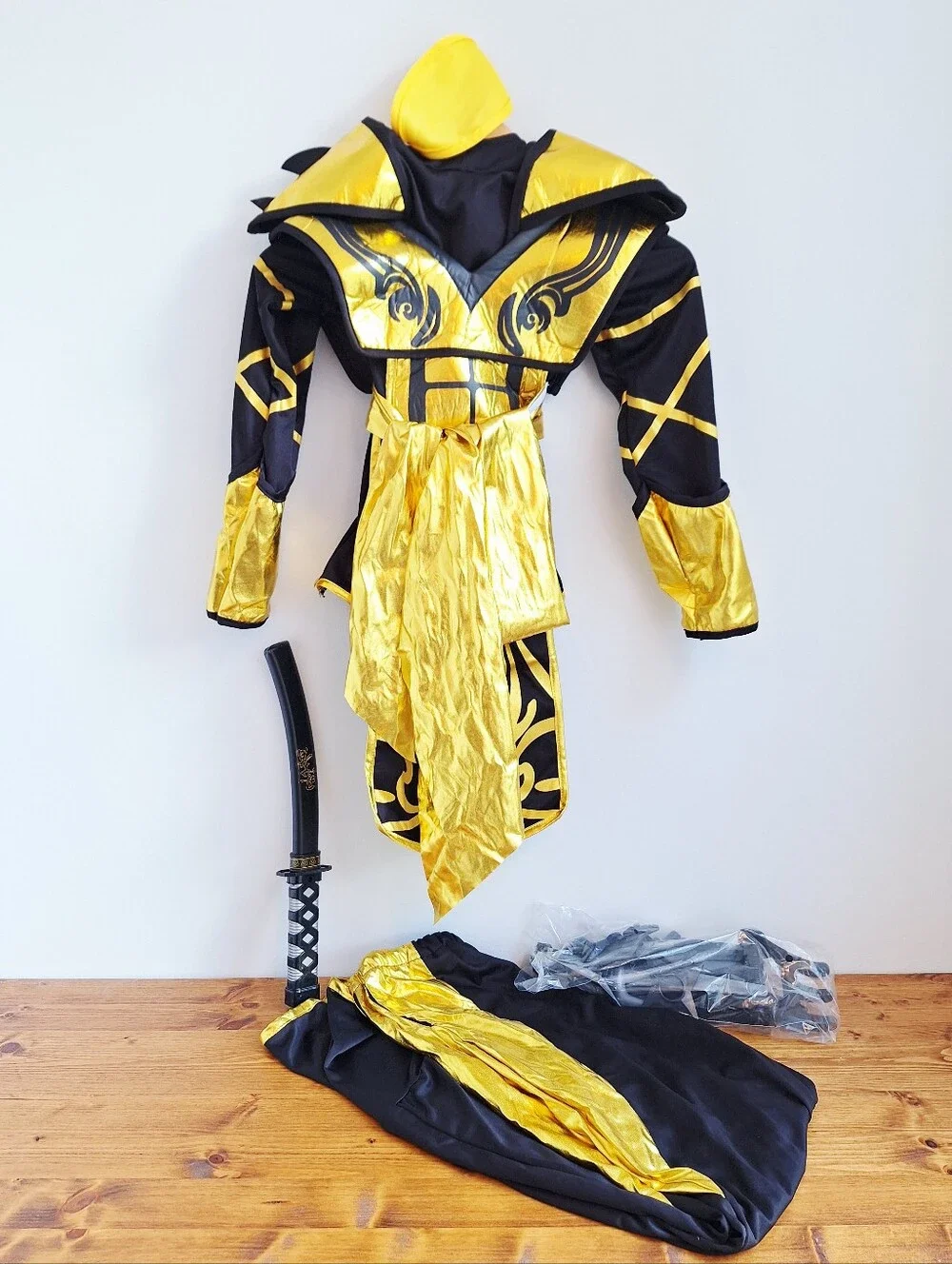 Spooktacular Creations Golden Ninja Combat Costume Child Large (10–12)